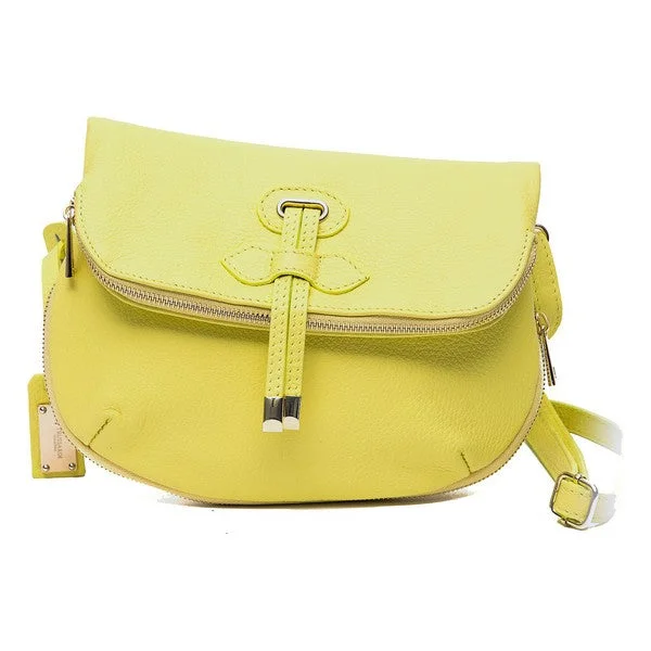 Trussardi D66TRC1016-GIALLO Leather Crossbody Shoulder Bag Yellow