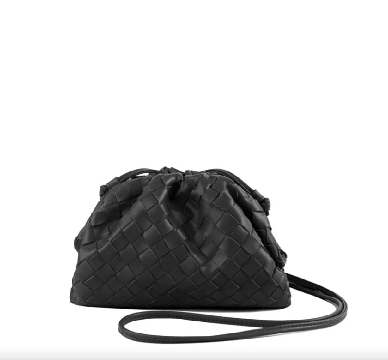 Woven Cloud Clutch Black