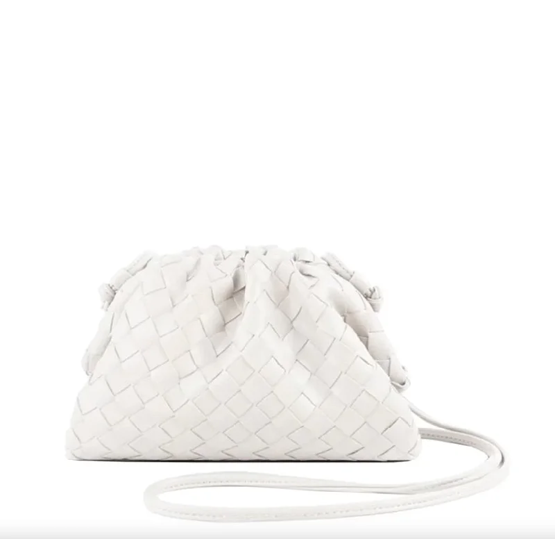 Woven Cloud Clutch Ivory