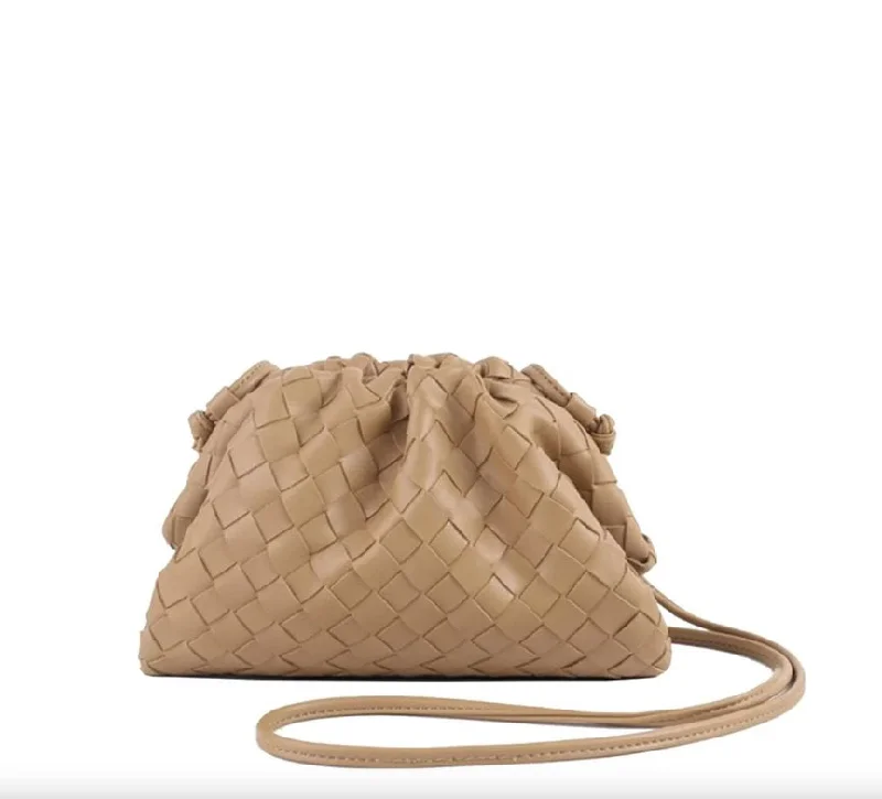 Woven Cloud Clutch Tan